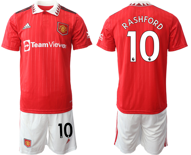 Cheap Men 2022-2023 Club Manchester United home Red 10 Adidas Soccer Jerseys